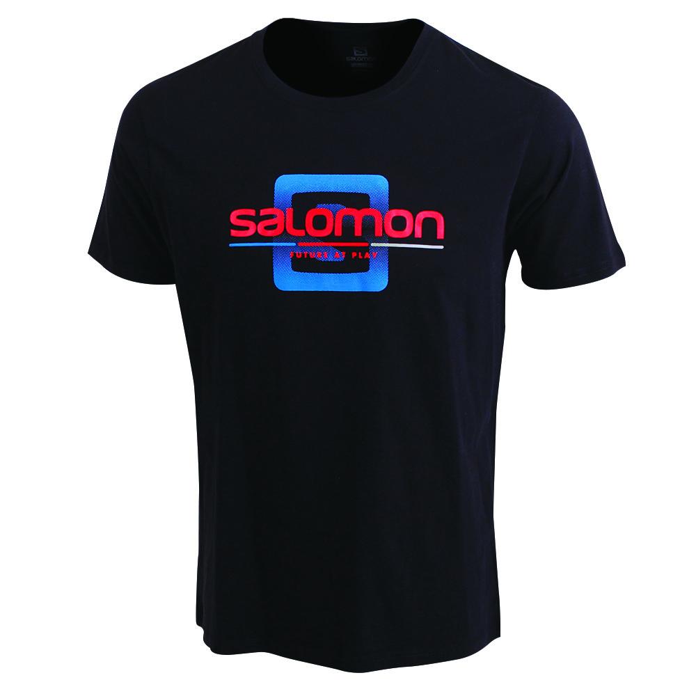 SALOMON FINISH LINE SS M Philippines - Men's Tee Shirt - Black | 920715-KHC